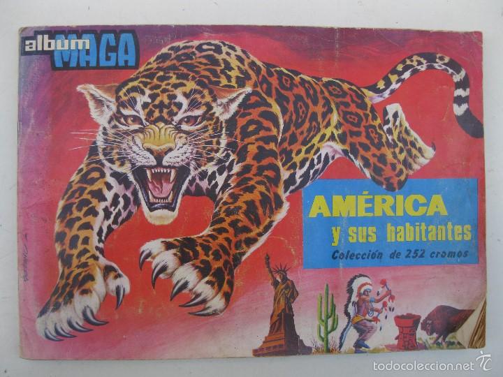 Collectable Incomplete Albums: &Aacute;LBUM DE CROMOS - AM&Eacute;RICA Y SUS HABITANTES - EDITORIAL MAGA - A&Ntilde;O 1968.