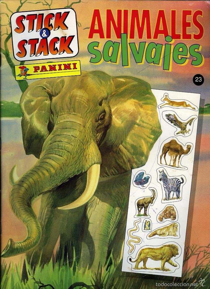 Collectable Incomplete Albums: Animales salvajes Stick & Stack Panini, n&ordm; 23  algunas calcoman&iacute;as sin colocar incluidas en el album