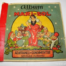 Coleccionismo Álbumes: ALBUM MARI-SOL BLANCANIEVES AZAFRANES Y CONDIMENTOS NOVELDA. Lote 79154145