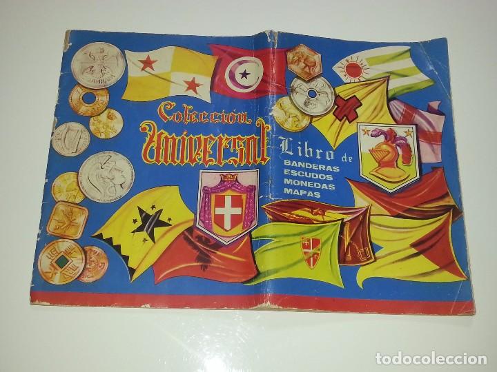 Collectable Incomplete Albums: ANTIGUO ALBUM DE CROMOS COLECCION UNIVERSAL LIBRO DE BANDERAS ESCUDOS MONEDAS Y MAPAS ED. ALES
