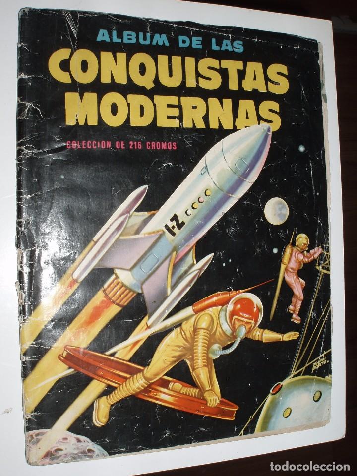 Collectionnisme Albums: ALBUM CONQUISTAS MODERNAS VACIO MAL ESTADO,MUY ROTO,