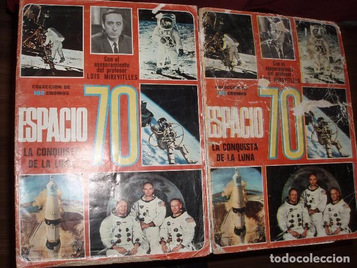 Collectable Incomplete Albums: ALBUM VACIO ESPACIO 70 LA CONQUISTA DE LA LUNA,ALGUNAS ROTURAS INTERIORES 2 ALBUNES