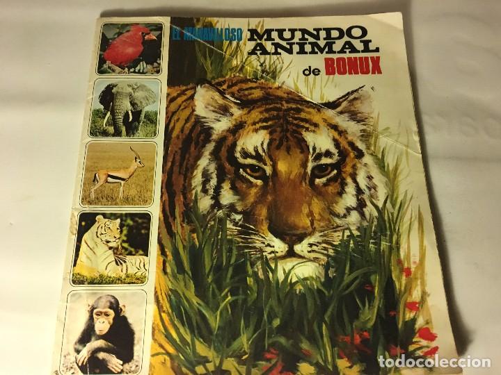 Colecionismo Cadernetas: ANTIGUO ALBUM CROMOS INCOMPLETO, TODOS LOS CROMOS FOTOGRAFIADOS MUNDO ANIMAL BONUX