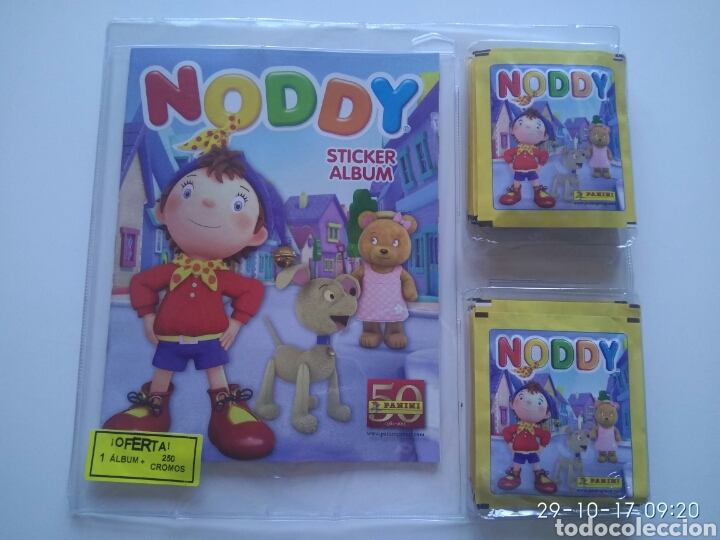 Colecionismo Cadernetas: Blister de &Aacute;lbum y 50 sobres Noddy de Panini. 250 cromos. Precintado.
