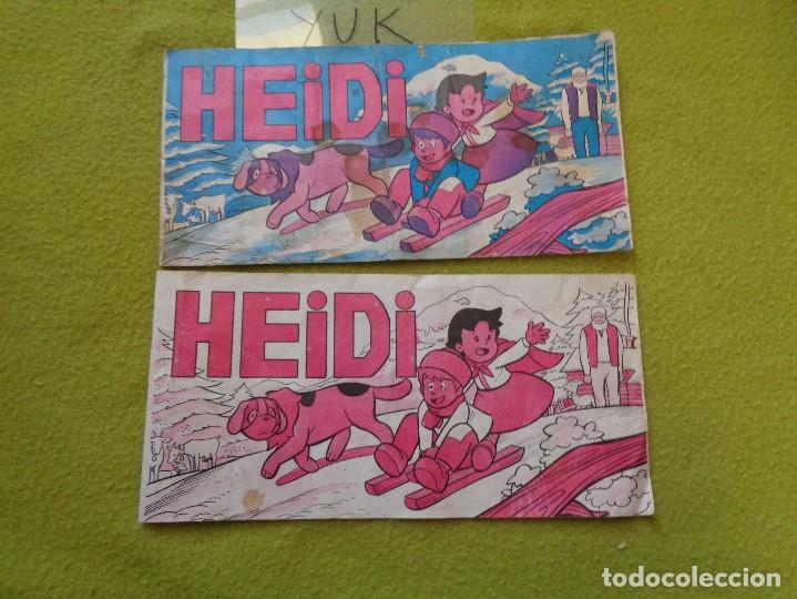 Coleccionismo &Aacute;lbumes: 2 ALBUM DE HEIDI DE PORTADAS DISTINTAS DE PIPAS GRAELL, TOSTAVAL. CON 23 CROMOS y 5 CROMOS -- 1975