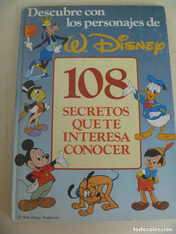 Colecionismo Cadernetas: ALBUM DE CROMOS DESCUBRE CON LOS PERSONAJES DE WALT DISNEY 108 SECRETOS QUE TE INTERESA CONOCER.