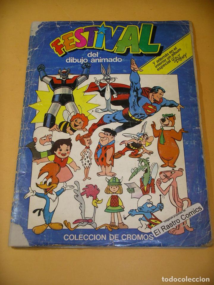 Collectable Incomplete Albums: &Aacute;lbum de cromos Festival del Dibujo Animado + encarte Disney, incompleto, Pacosa Dos, 1981 ercom