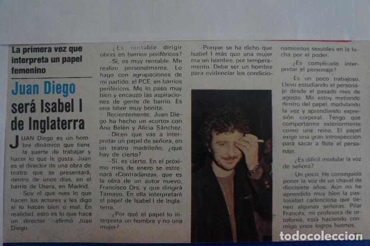 Coleccionismo &Aacute;lbumes: RECORTE REPORTAJE CLIPPING DE JUAN DIEGO REVISTA SEMANA N&ordm; 2075 PAG 23