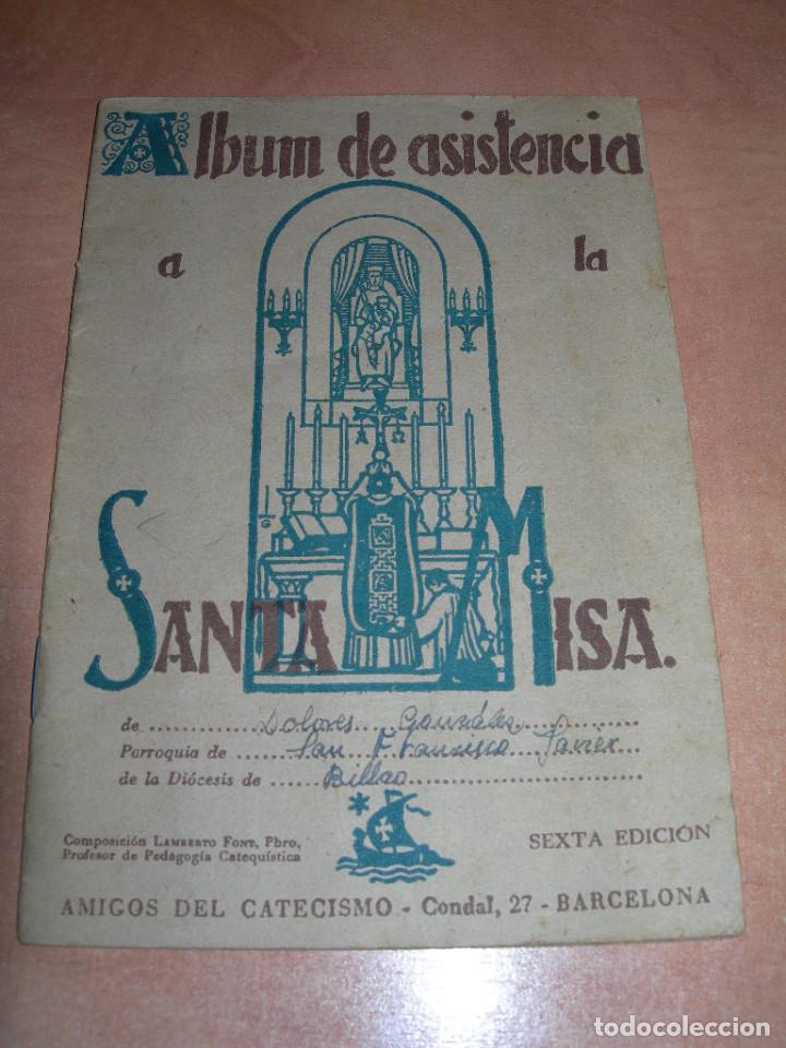 Collectionnisme Albums: ANTIGUO ALBUM DE ASISTENCIA A LA SANTA MISA DE LOS A&Ntilde;OS 10 / 20 CON 14 SELLOS - ESTAMPAS