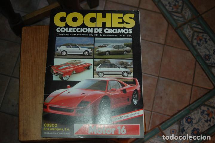 Coleccionismo &Aacute;lbumes: ALBUM DE CROMOS INCOMPLETO. COCHES MOTOR 16. CUSC&Oacute;. CON POSTER. FALTAN 11 CROMOS.