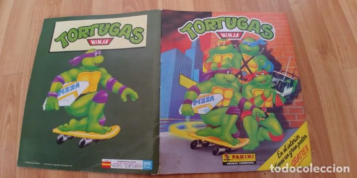 Colecionismo Cadernetas: album tortugas ninja-panini-falta el poster y  dos cromos-numeros  5 y 6-casi completo
