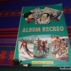 Coleccionismo Álbumes: ALBUM RECREO INCOMPLETO CON 9 CROMOS PEGADOS POR ARRIBA. EDICIONES MOVAL AÑOS 50. MUY RARO.. Lote 178563496