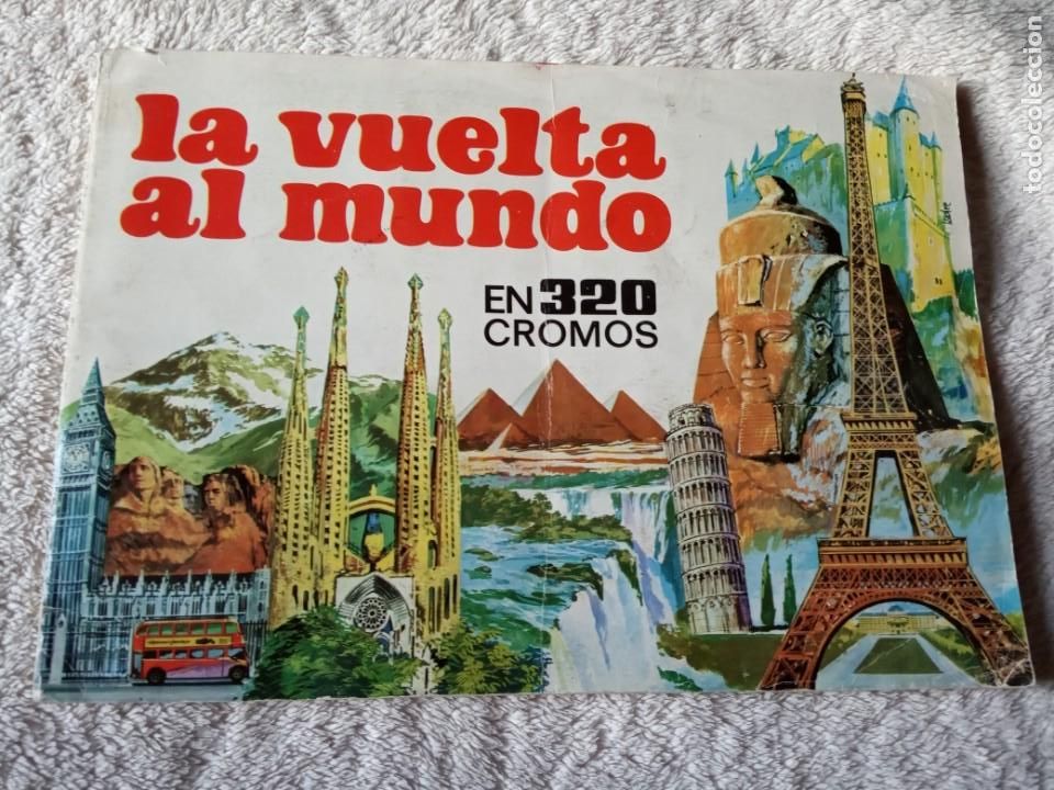 Collectionnisme Albums: ALBUM LA VUELTA AL MUNDO EN 320 CROMOS BRUGUERA MAL ESTADO