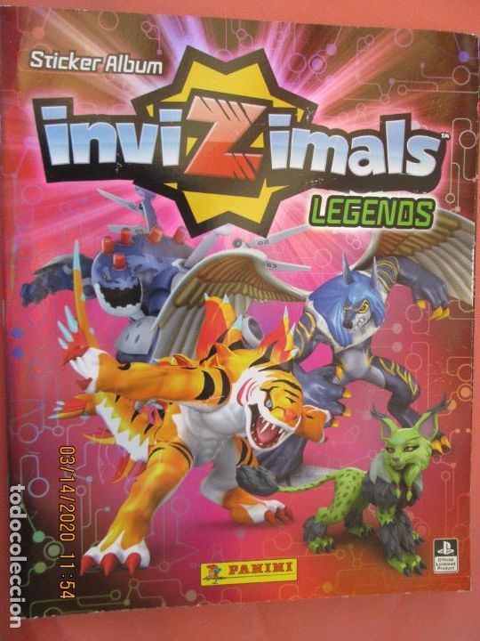 Collectable Incomplete Albums: ALBUM INVIZIMALS , LEGENDS - PANINI -2017 - SIN CROMOS.