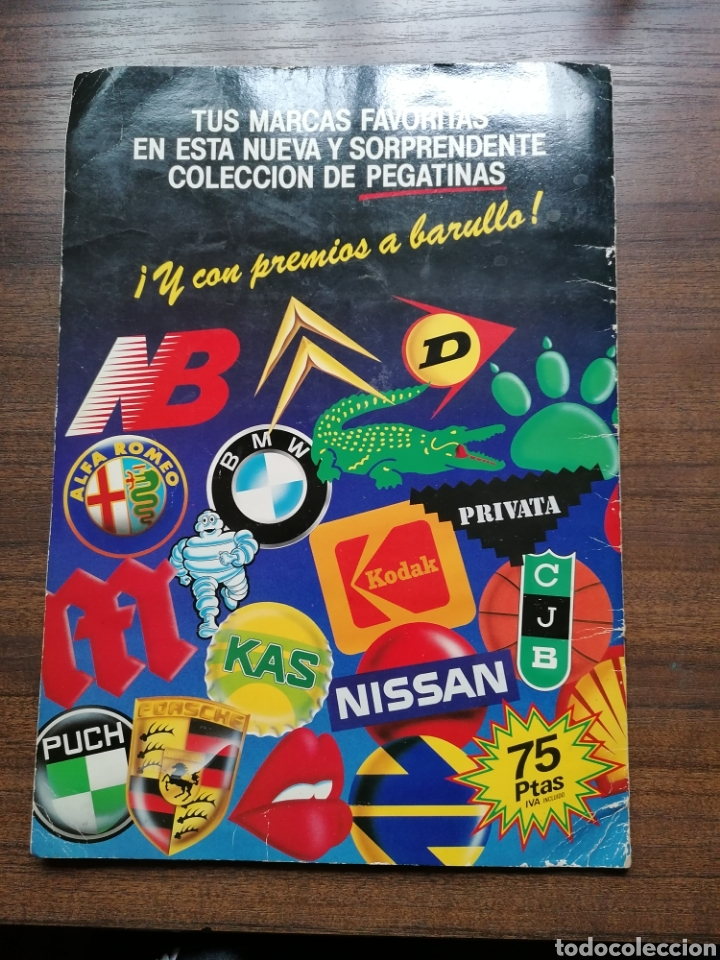 ÁLBUM CROMOS PEGATINAS MARCAS PUBLICIDAD, MARCA MANÍA. INCOMPLETO.