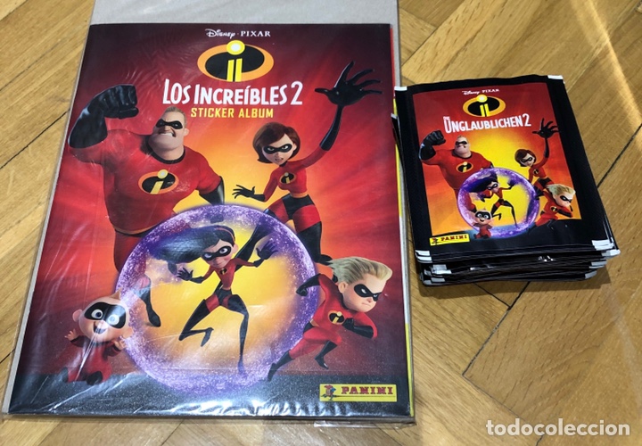Collectable Incomplete Albums: Lote Album vac&iacute;o + 50 sobres de cromos Los Incre&iacute;bles 2. Disney Pixar. Panini