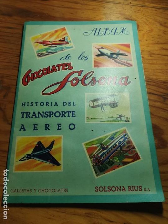 Coleccionismo &Aacute;lbumes: Album de los Chocolates SOLSONA - HISTORIA DEL TRANSPORTE aereo. 109 cromos