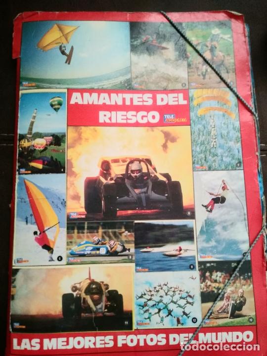 Collectionnisme Albums: Carpeta amantes del riesgo teleindiscreta casi completo falta solo un cromo