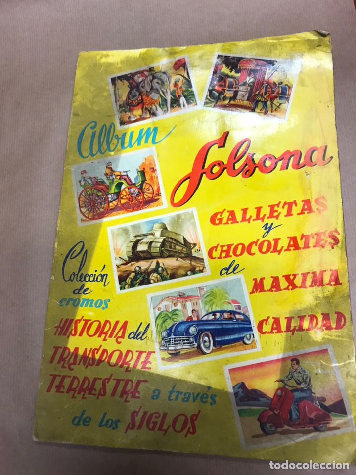 Collezionismo Album: &Aacute;lbum de cromos Solsona. Historia del Transporte Terrestre a trav&eacute;s de los siglos. Fher