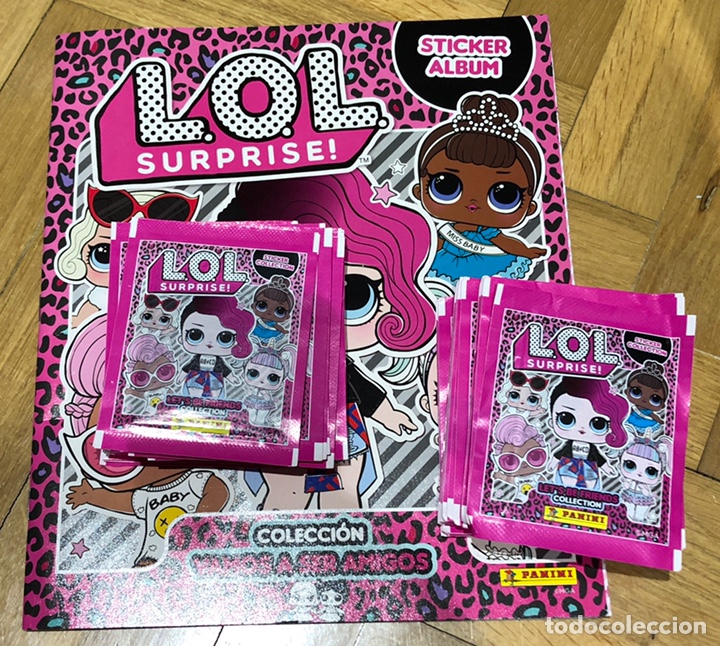 Colecionismo Cadernetas: Lote album vac&iacute;o + 50 sobres de cromos LOL surprise vamos a ser amigas. Panini