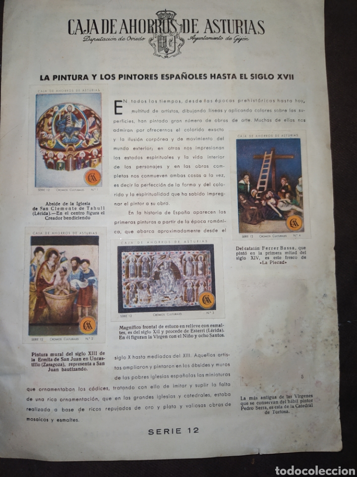Colecionismo Cadernetas: ANTIGUOS CROMOS CULTURALES. LA PINTURA Y LOS PINTORES ESPA&Ntilde;OLES HASTA EL SIGLO XVII. SERIE 12. CAJA