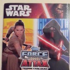 Coleccionismo Álbumes: ALBUM CROMOS STAR WARS TOPPS FORCE ATTAX TRADING CARD GAME - PANINI FALTAN 11 CROMOS
