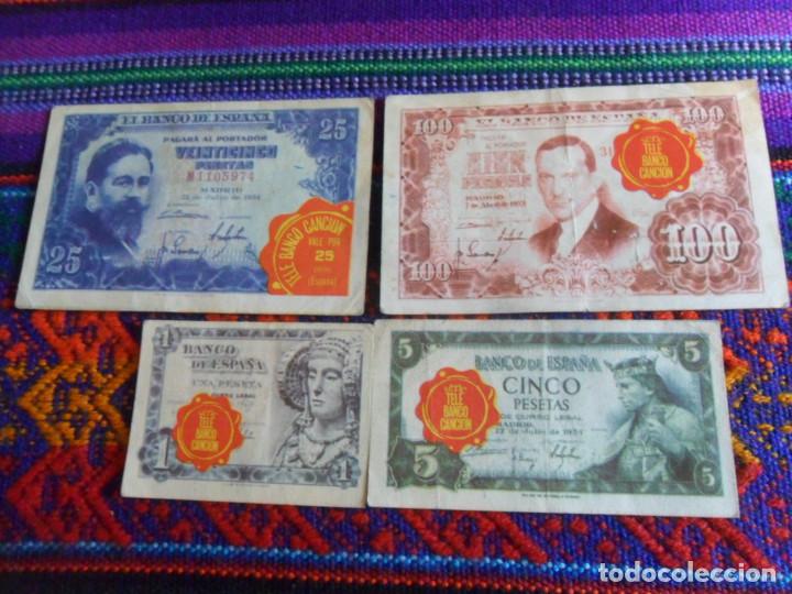 Collezionismo Album: LOTE 3 CROMO NUNCA PEGADO Y VALE 25 PTS DE TELE BANCO CANCI&Oacute;N. 1 5 25 100 PESETAS. A&Ntilde;OS 70.