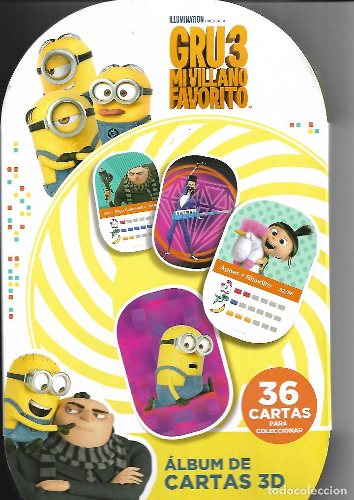 Collectable Incomplete Albums: &Aacute;lbum CARTAS 3D MINIONS GRU 3 MI VILLANO FAVORITO COLECCI&Oacute;N DIA CON 31 CARTAS