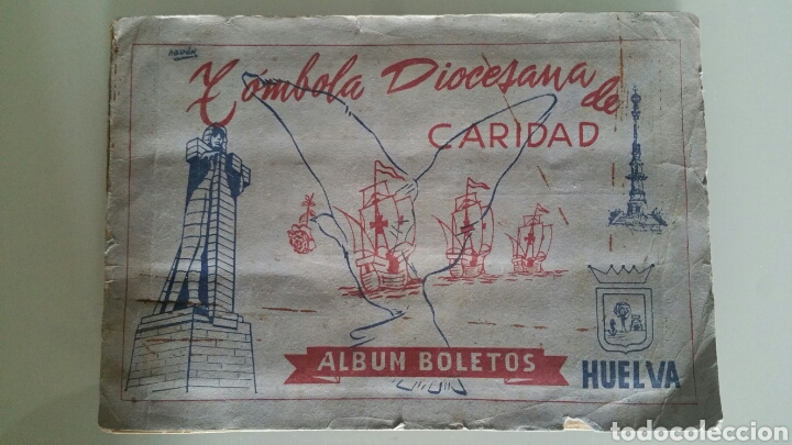 Collezionismo Album: Album boletos. T&oacute;mbola diocesana de caridad, Huelva. Faltan tres cromos que fueron despegados.