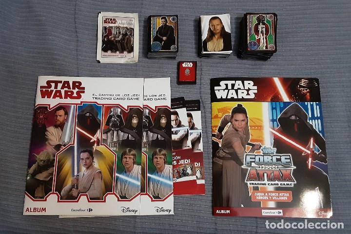 Collectionnisme Albums: Lote de &aacute;lbumes y cromos STAR WARS EL CAMINO DE LOS JEDI/FORCE ATTAX