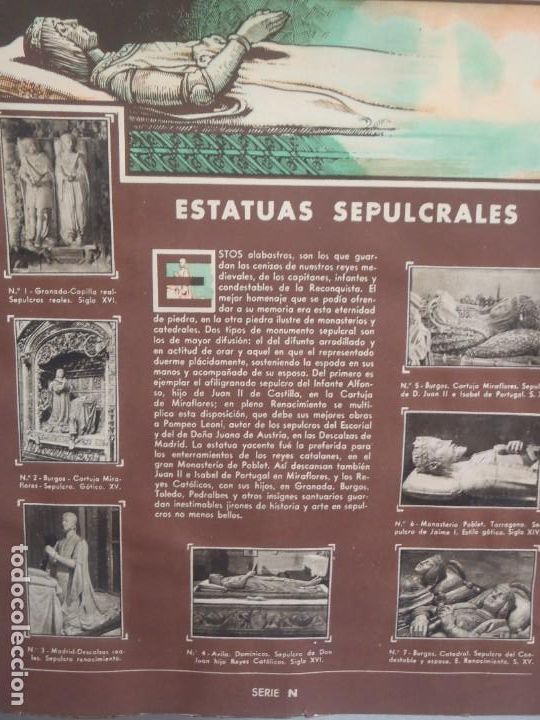 Collezionismo Album: ESTATUAS SEPULCRALES YMADRID- HOJA COMPLETA DE CROMOS - SERIE- N Y &Ntilde; -GALLINA BLANCA