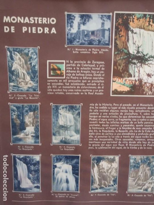 Collezionismo Album: MONASTERIO DE PIEDRA YCALLES ESPA&Ntilde;A- HOJA COMPLETA DE CROMOS - SERIE-V Y X -GALLINA BLANCA