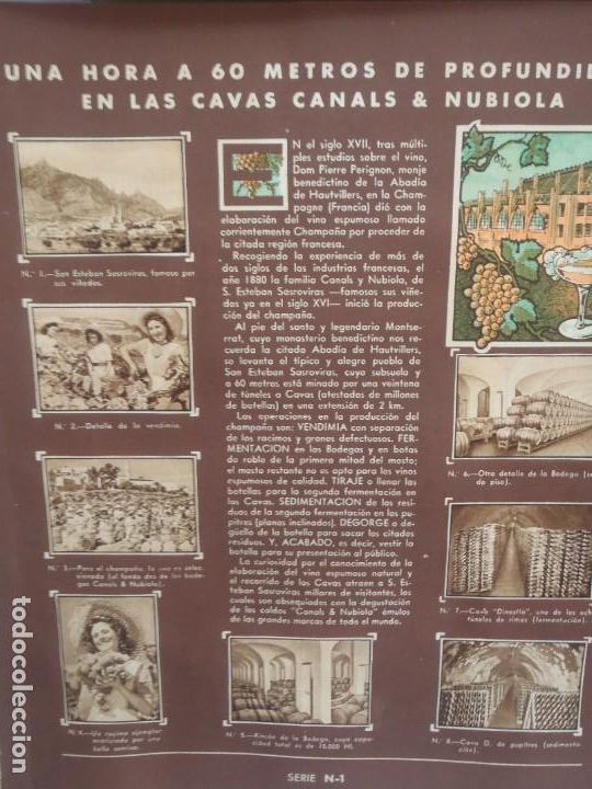 Collezionismo Album: UNA HORA A 60 METROS EN LAS CAVAS- HOJA COMPLETA DE CROMOS - SERIE-N 1-GALLINA BLANCA