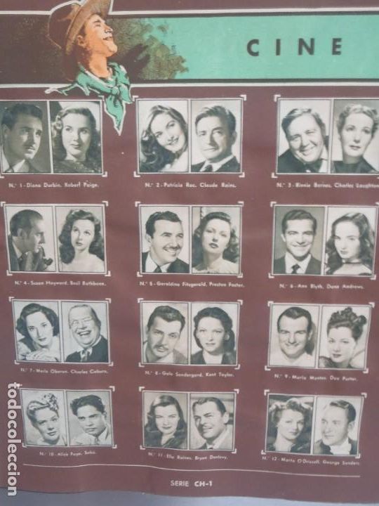 Collezionismo Album: CINE Y AMANECER PUERTO- HOJA COMPLETA DE CROMOS - SERIE-CH1- D1--GALLINA BLANCA