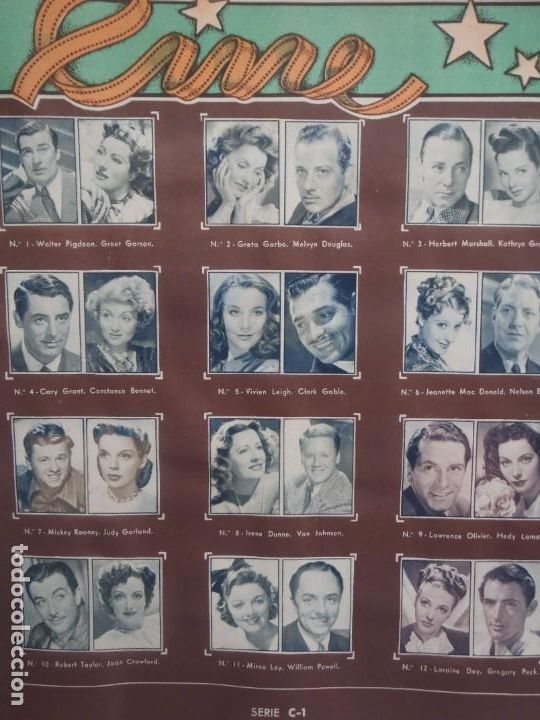 Collezionismo Album: CINE - HOJA COMPLETA DE CROMOS - SERIE - C 1--GALLINA BLANCA