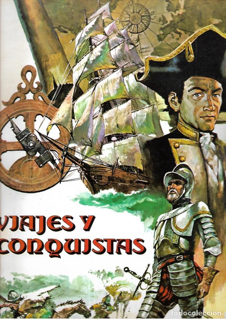 Collectable Incomplete Albums: ALBUM SIN CROMOS VIAJES Y CONQUISTA EDITORIAL RUIZ ROMERO 1976