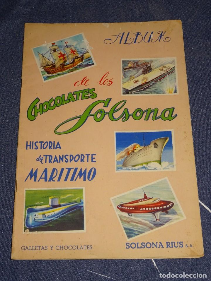 Collectionnisme Albums: ALBUM VACIO - ALBUM DE LOS CHOCOLATES SOLSONA, HISTORIA DEL TRANSPORTE MARITIMO, A&Ntilde;O 1959
