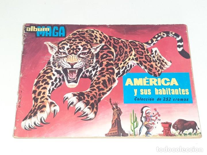 Collectionnisme Albums: ANTIGUO ALBUM DE CROMOS AMERICA Y SUS HABITANTES EDITORIAL MAGA A&Ntilde;O 1968