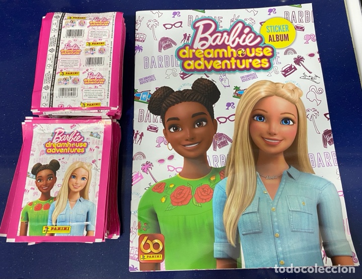 Collectionnisme Albums: Lote Album vac&iacute;o y 50 sobres de cromos Barbie Dreamhouse adventure. Panini