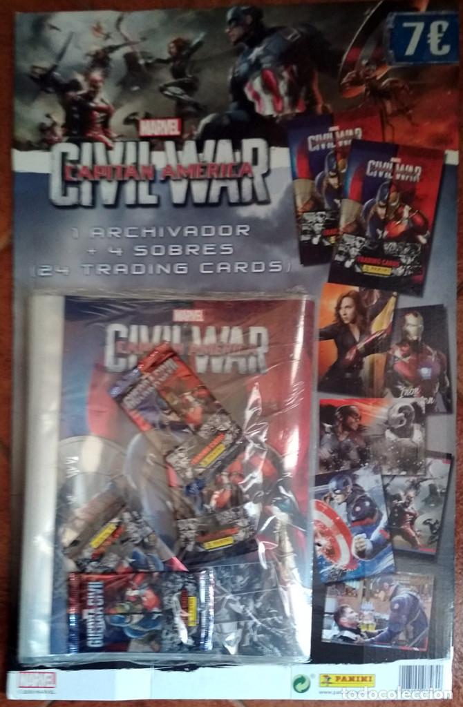 Coleccionismo &Aacute;lbumes: ALBUM CIVIL WAR CAPITAN AMERICA VACIO PLANCHA CON 4 SOBRES DE CROMOS