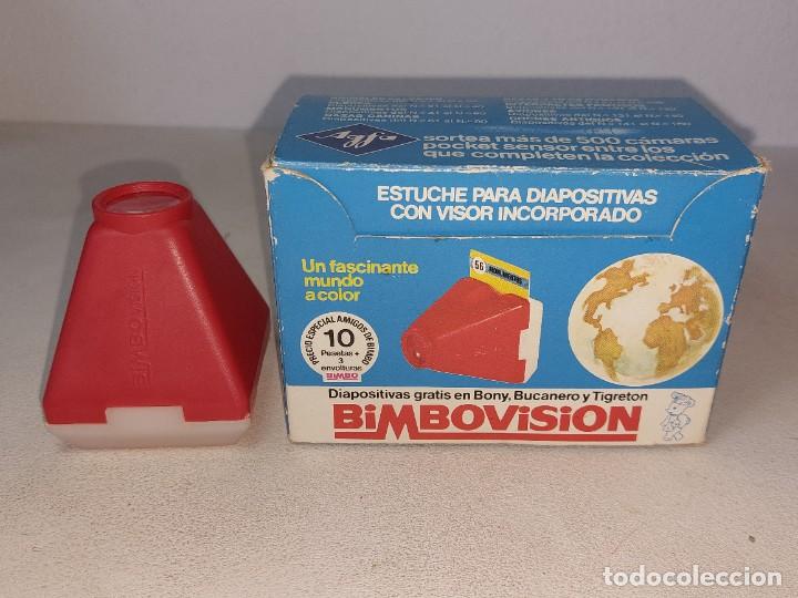 Coleccionismo &Aacute;lbumes: ANTIGUA CAJA ARCHIVADOR DE DIAPOSITIVAS Y VISOR ROJO BIMBO BIMBOVISION A&Ntilde;OS 70