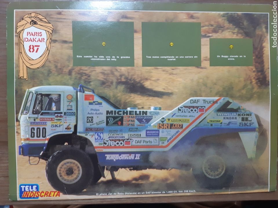 Colecionismo Cadernetas: PARIS DAKAR 87 TELE INDISCRETA - VACIO
