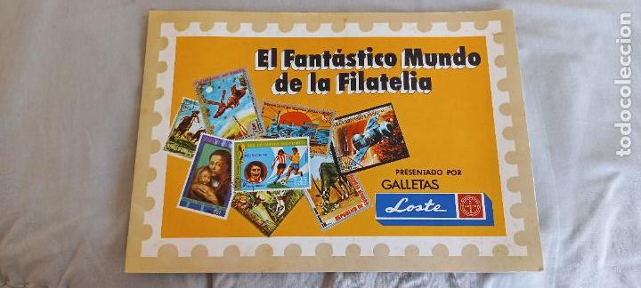 Collezionismo Album: &Aacute;lbum de cromos El fant&aacute;stico mundo de la filatelia incompleto galletas loste, con 13 cromos sellos