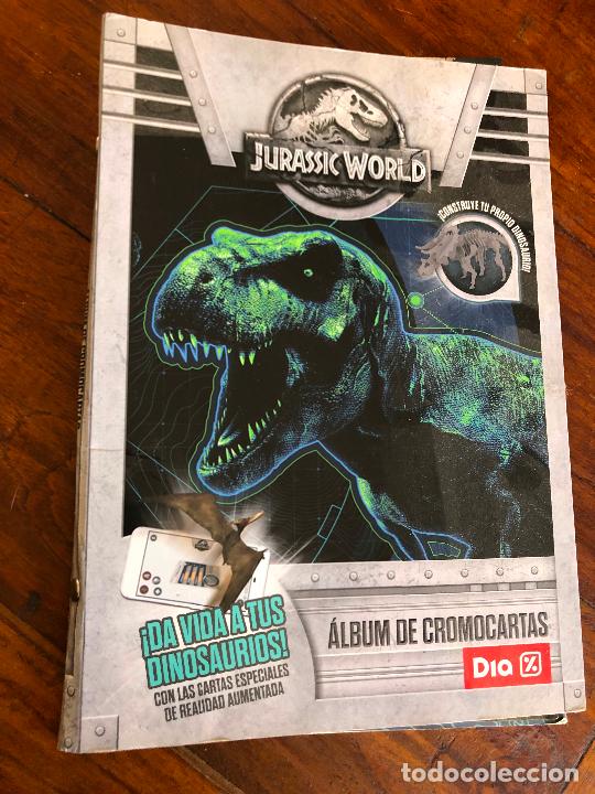 Collectable Incomplete Albums: &Aacute;lbum incompleto cromocarta dinosaurio de JURASSIC WORLD carta pegatina supermercado D&Iacute;A