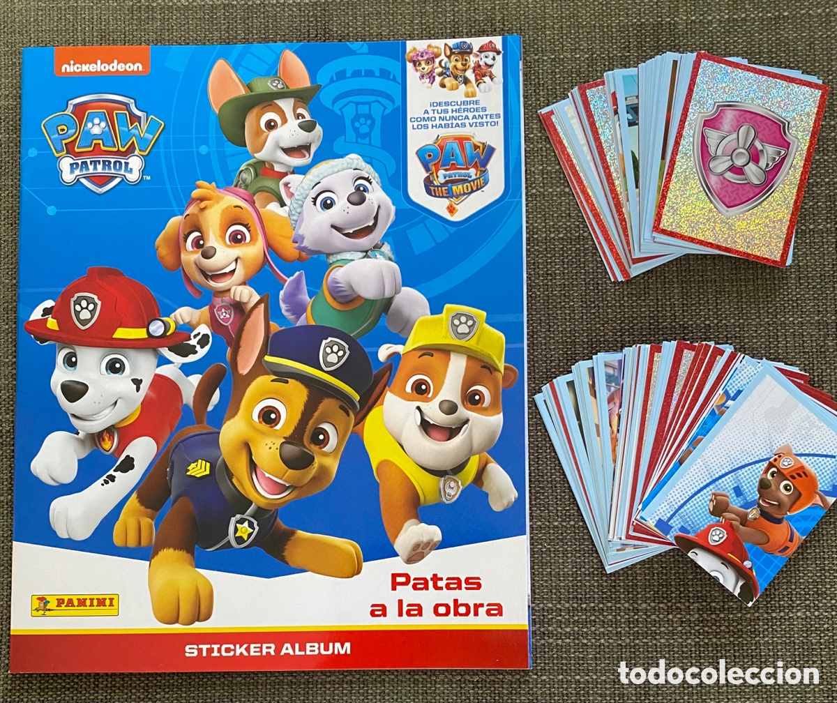 Collectable Incomplete Albums: Lote Album vac&iacute;o y 140 cromos diferentes Paw Patrol patas a la obra. Panini
