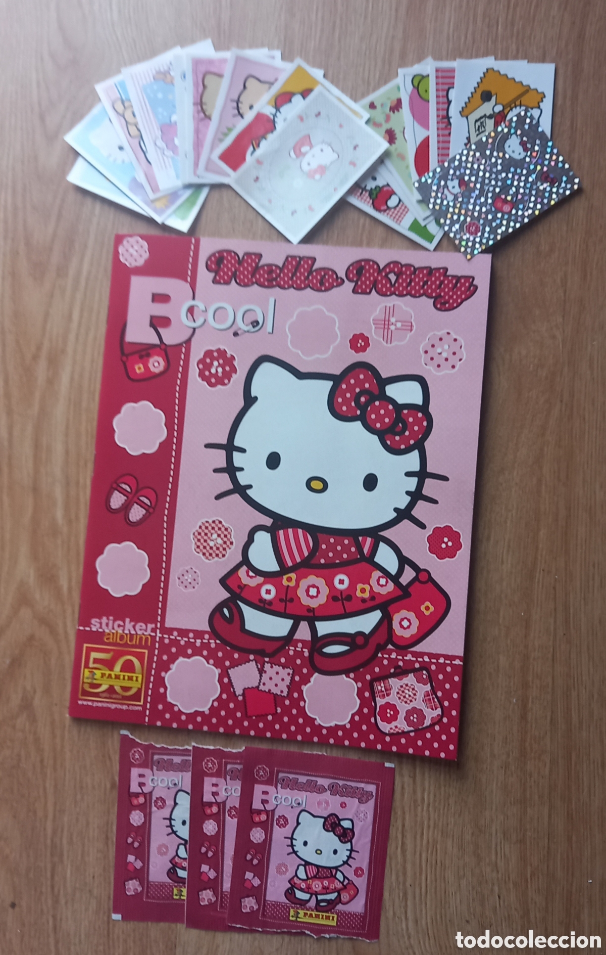Coleccionismo &Aacute;lbumes: ALBUM HELLO KITTY VACIO+16 CROMOS+3 SOBRES VACIOS. EN PERFECTO ESTADO