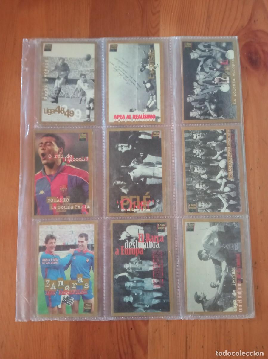 Colecionismo Cadernetas: LOTE 18 cromos Y HOJA ARCHIVADORA cartas Bar&ccedil;a Oro. El Mundo Deportivo. F.C.Barcelona