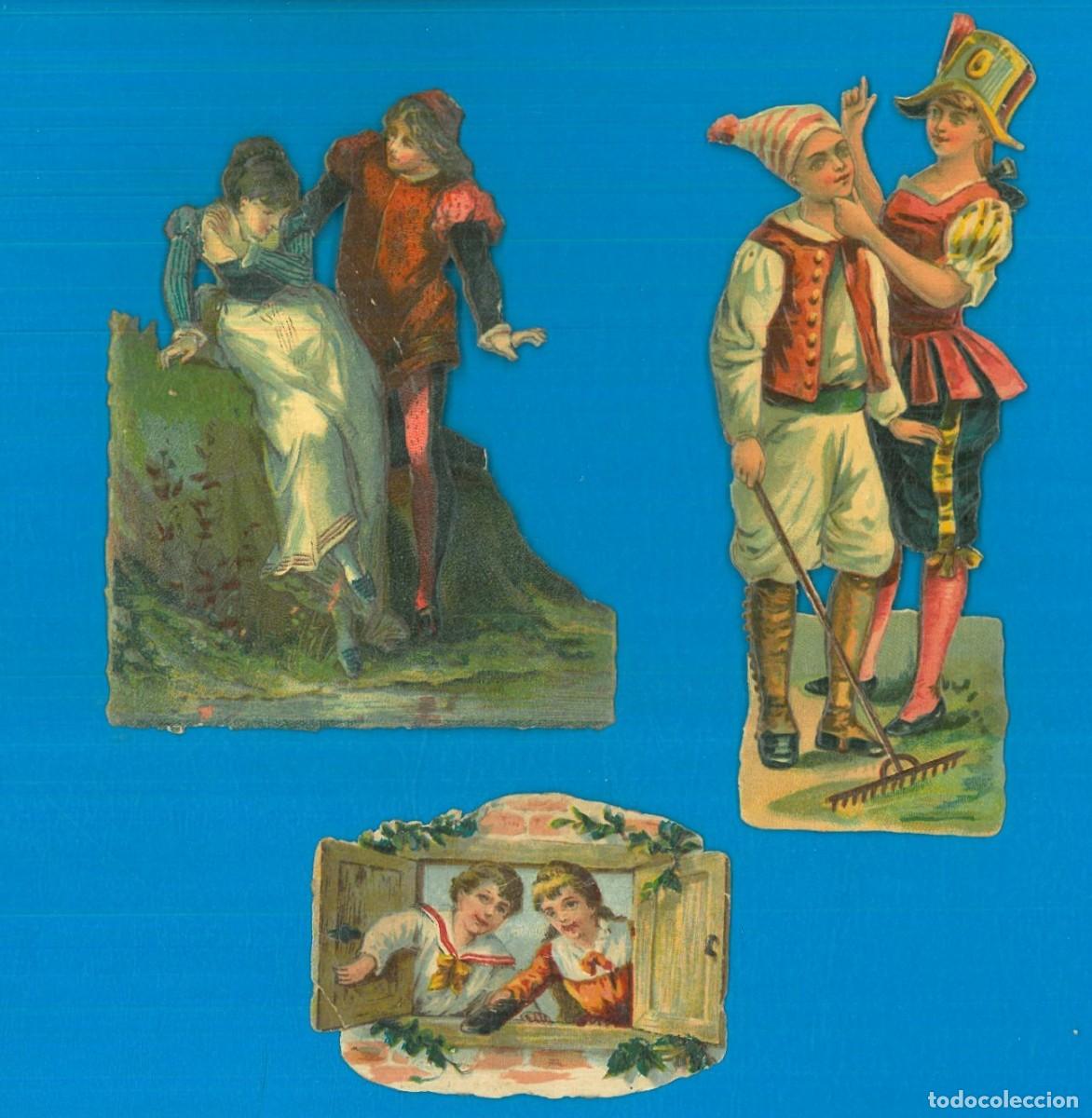 Colecionismo Cadernetas: Lote de cromos troquelados con parejas antiguos