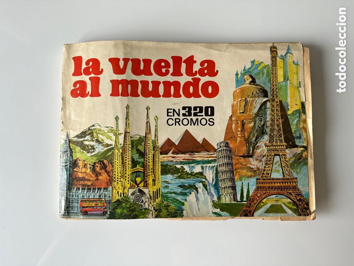 Colecionismo Cadernetas: &Aacute;lbum de la vuelta al mundo en 320 cromos - Incompleto - SOLO FALTAN 13 - A&ntilde;o 1971