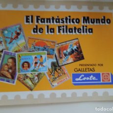 Coleccionismo Álbumes: EL FANTÁSTICO MUNDO DE LA FILATELIA - GALLETAS LOSTE - 1976 - TIENE 8 SELLOS DE 66